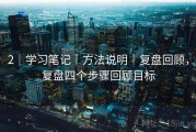2｜学习笔记｜方法说明｜复盘回顾，复盘四个步骤回顾目标